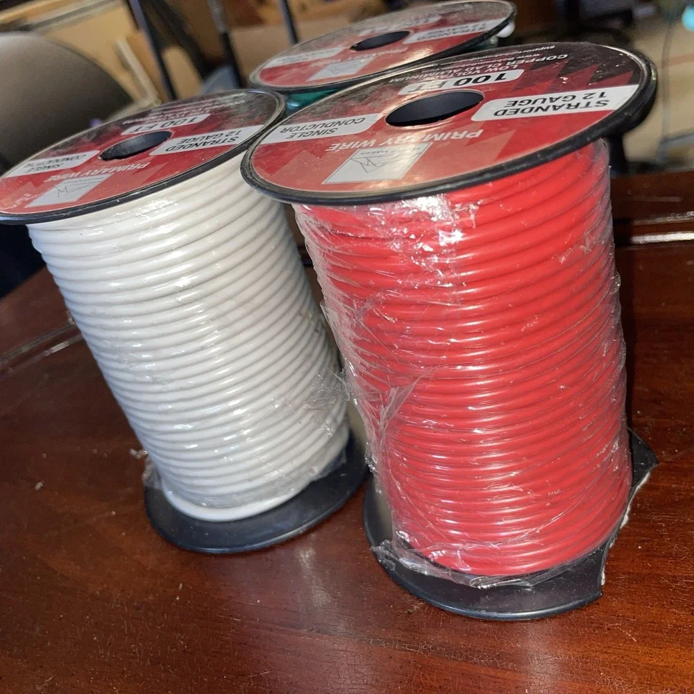 3 Wire Spools‎ - 12 Gauge Stranded Single Conductor Low Voltage 100ft Red White
